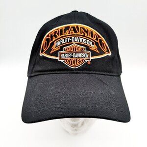 Orlando Harley Davidson Baseball Cap  Hat Adjustable Black Orange Florida